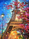 (2982) Pintura com Diamantes - Diy 5D Strass - Torre Eiffel - 40x50 cm