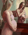 (2228) Pintura em Tela Numerada - Mãe no Espelho