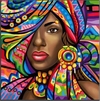 (2824) Pintura com Diamantes - Diy 5D Strass - Beleza Africana - 25x25 cm