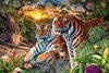 (1245) Pintura com Diamante - Família de Tigres - 30x24 cm - Total