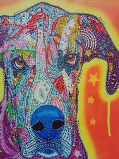 (2034) Pintura com Diamante - Cão 15 - 30x40 cm - Pedras Especiais na internet