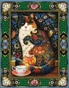 (2073) Pintura com Diamantes - Tapestry Cat 1 - 30x40 cm
