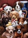 (2144) Pintura com Diamantes - Cachorros 2 - 25x30 cm