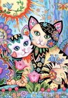 (1356) Pintura com Diamantes - Gatos - 25x32 cm - Total