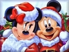 (2963) Pintura com Diamantes - Diy 5D Strass - Mickey e Minnie no Natal 2 - 40x30 cm