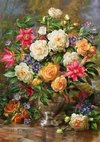 (1313) Pintura com Diamante - Flowers for the Queen Elizabeth - 25x30 cm - Total
