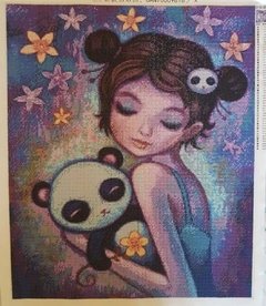 (1632) Pintura com Diamante - Buda - 30x40 cm - Total - Mundo dos QCS