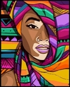 (2833) Pintura em Tela Numerada - Tela Tintas Pincéis - Beleza Africana 1