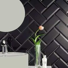 Ceramica Biselada 10x20 Negro Mate Azulejo Subway New York - comprar online