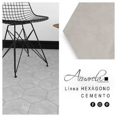 Imagen de Porcelanato Acuarela Hexágonal Gris Cemento 17,5x20 Primera por caja