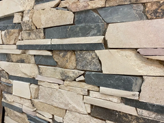 Murete Piedra Natural Combinado En Mallas De 60x15 - comprar online