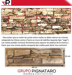 Murete Piedra Natural Combinado En Mallas De 60x15 - tienda online