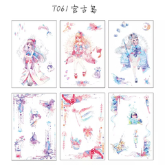 Set de 6 planchas de Sitckers washi Magical Girls Series "A"