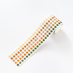 Washi stickers DOTS 60 mm x 3 m  3 verde osc a nude