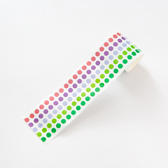 Washi stickers DOTS 60 mm x 3 m  10 fucsia a verde