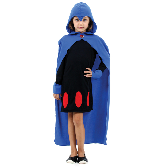 Fantasia infantil de ravena jovens titãs - Kid's Teen Titans Raven Costume