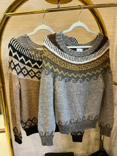 SWEATER GIUSEPPA BEIGE- HANDMADE LANA DE LLAMA - comprar online