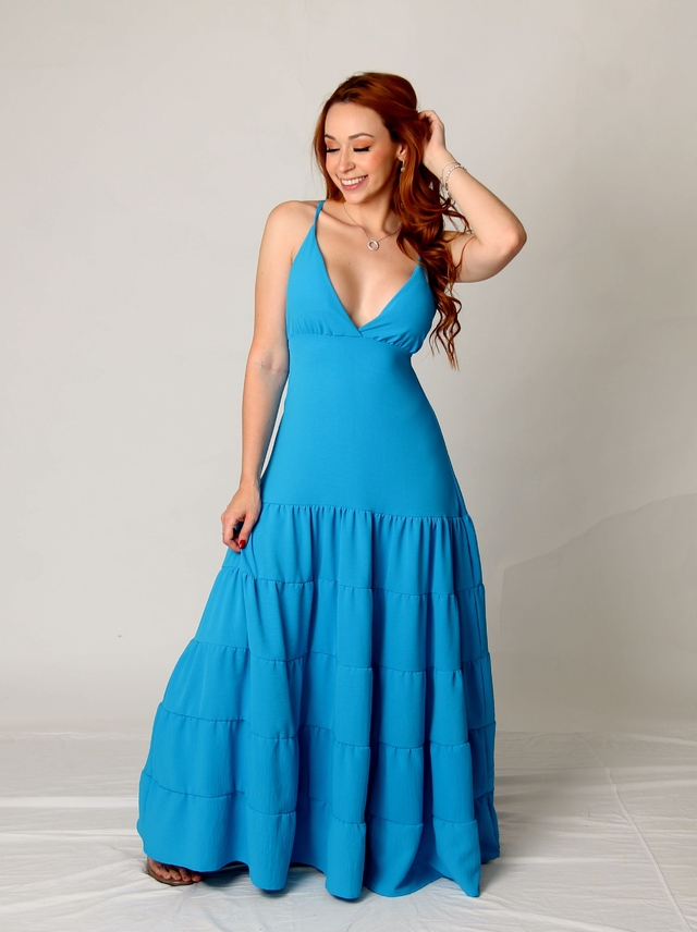 Vestido Caraíva Azul - Comprar em Giu Store