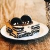 cuadrado porción de oreo torta