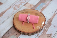 Wrap - mod. 001 Coral Claro + HeadBand - Floral mod. 001 Coral Claro - loja online