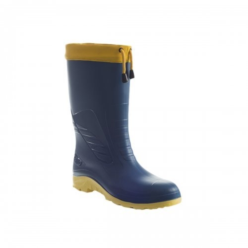 Bota goma nautica azul/amarillo caño alto c/ cordon. - Vestimentas -  Ferreteria