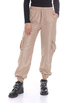 PANTALON AVIADOR CARGO EN TELA DE NYLON BEIGE