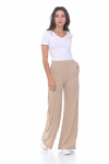 PANTALON ROLLING DE LANILLA MORLEY, PIERNA AMPLIA COLOR ARENA