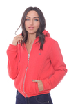 CAMPERA KIEV III FRISADA CON CAPUCHA COLOR ROJO