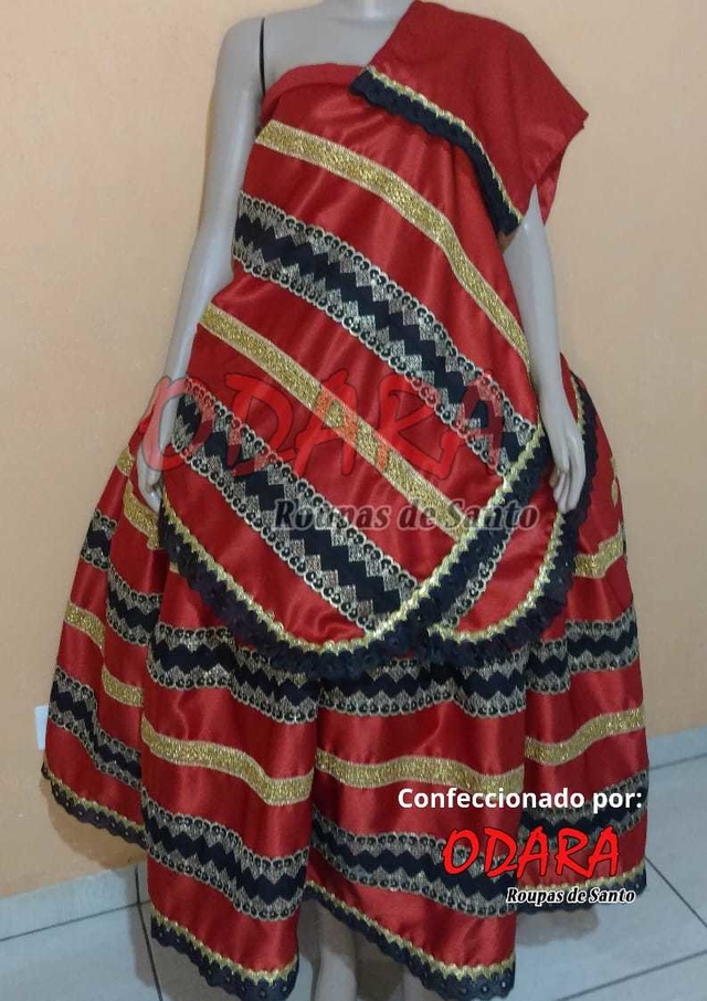 Roupa de pomba gira preta discount e dourada