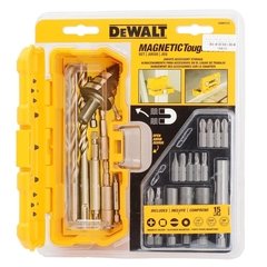 Jogo Ponta Bits 15 peças Parafusar Estojo Magnetico DWMTC015 Dewalt