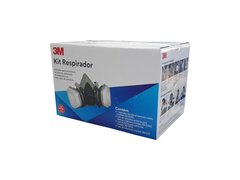 Kit Respirador Máscara p/ Serviços Gerais 6200 Completo Filtros Retentor 3M - Universo Dos Parafusos 