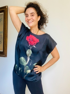 Camiseta Kaftan Cetim Rosa Única Preta - buy online