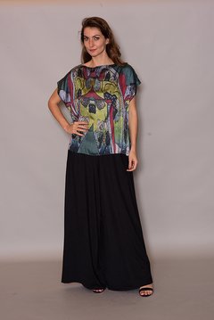 Camiseta Kaftan Cetim Oriente Jardim