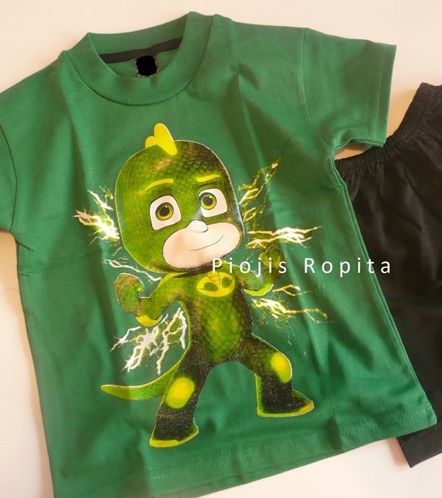 Remera Gecko pjmask heroes en pijama manga corta