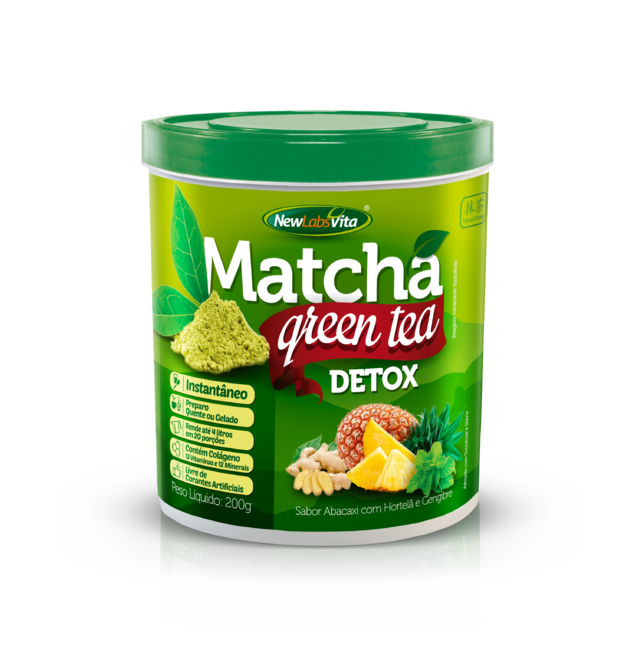 Matcha Green Tea - Sabor Abacaxi com Hortelã e Gengibre - 200g (New Labs Vita)