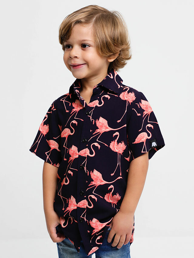 Camisa Infantil Flamingo