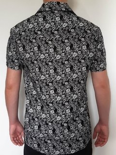 Camisa Floral Masculina Preta Branca Florida Estampada Nova! - comprar online