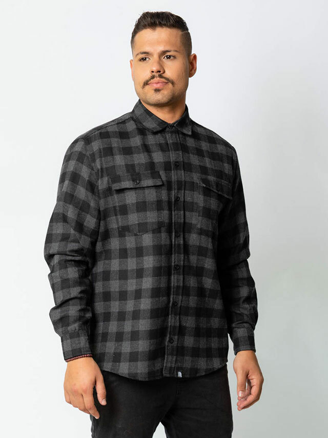 Camisa Xadrez Flanela Preto Branco