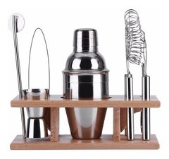 SET DE BAR 9 PIEZAS BASE DE MADERA - comprar online