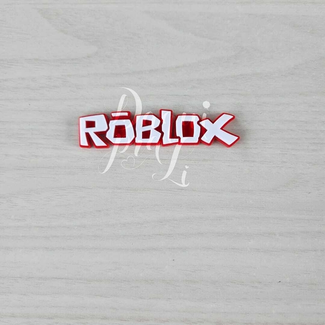 Aplique Colorido - Tema Roblox - Nome Fundo Vermelho /Nome BRanco