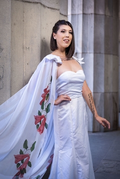 Vestido Blanco Copihues - Mercería Mayorista Costuras