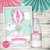 Kit Imprimible Globo Aerostático Rosa shabby colores pastel personalizado digital hot air balloon printable DIY