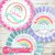 Kit imprimible personalizado cumpleaños fiesta arcoiris pastel glitter lluvia corazones amor candybar baby shower