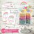 Kit imprimible personalizado cumpleaños fiesta arcoiris pastel glitter lluvia corazones amor candybar baby shower