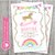 Kit imprimible Unicornio arcoiris con glitter