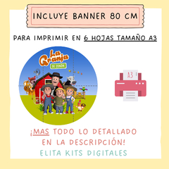 Kit imprimible La Granja de Zenón + Banner Circular Fondo Mesa Dulce - comprar online