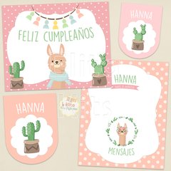 Kit imprimible llamas llamitas alpacas cactus