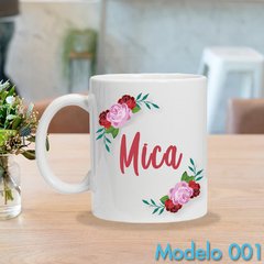 Taza Floreada con Nombre