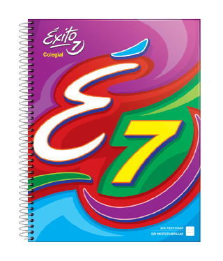 CUADERNO ESPIRAL E7 (21X27) COLEGIAL TAPA DURA 100 HOJAS RAYA, 100 G/M2 - C: 100791