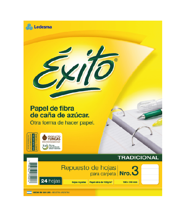 REPUESTO ESCOLAR N°3 EXITO 24 HOJAS RAYA, 100G/M2 - C: 100904 REPUESTO ESCOLAR N°3 EXITO 24 HOJAS RAYA, 100G/M2 - C: 100904